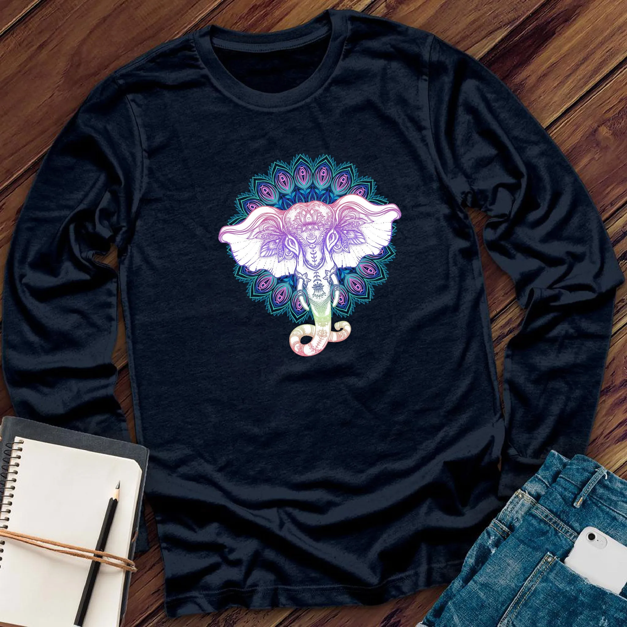 Mandala Elephant Long Sleeve