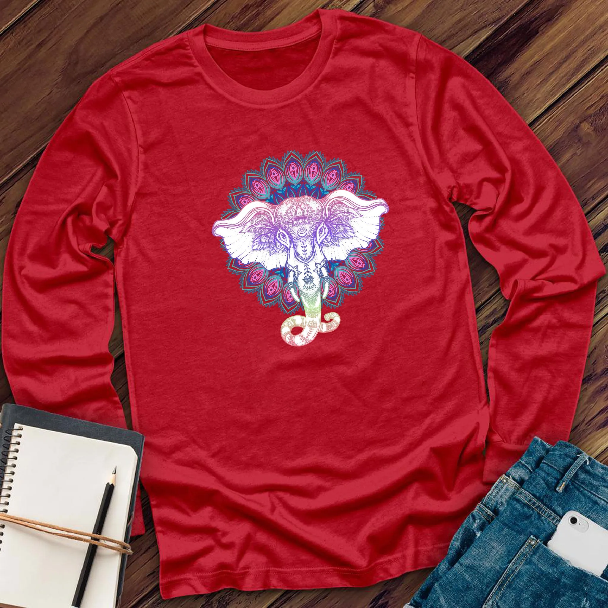 Mandala Elephant Long Sleeve