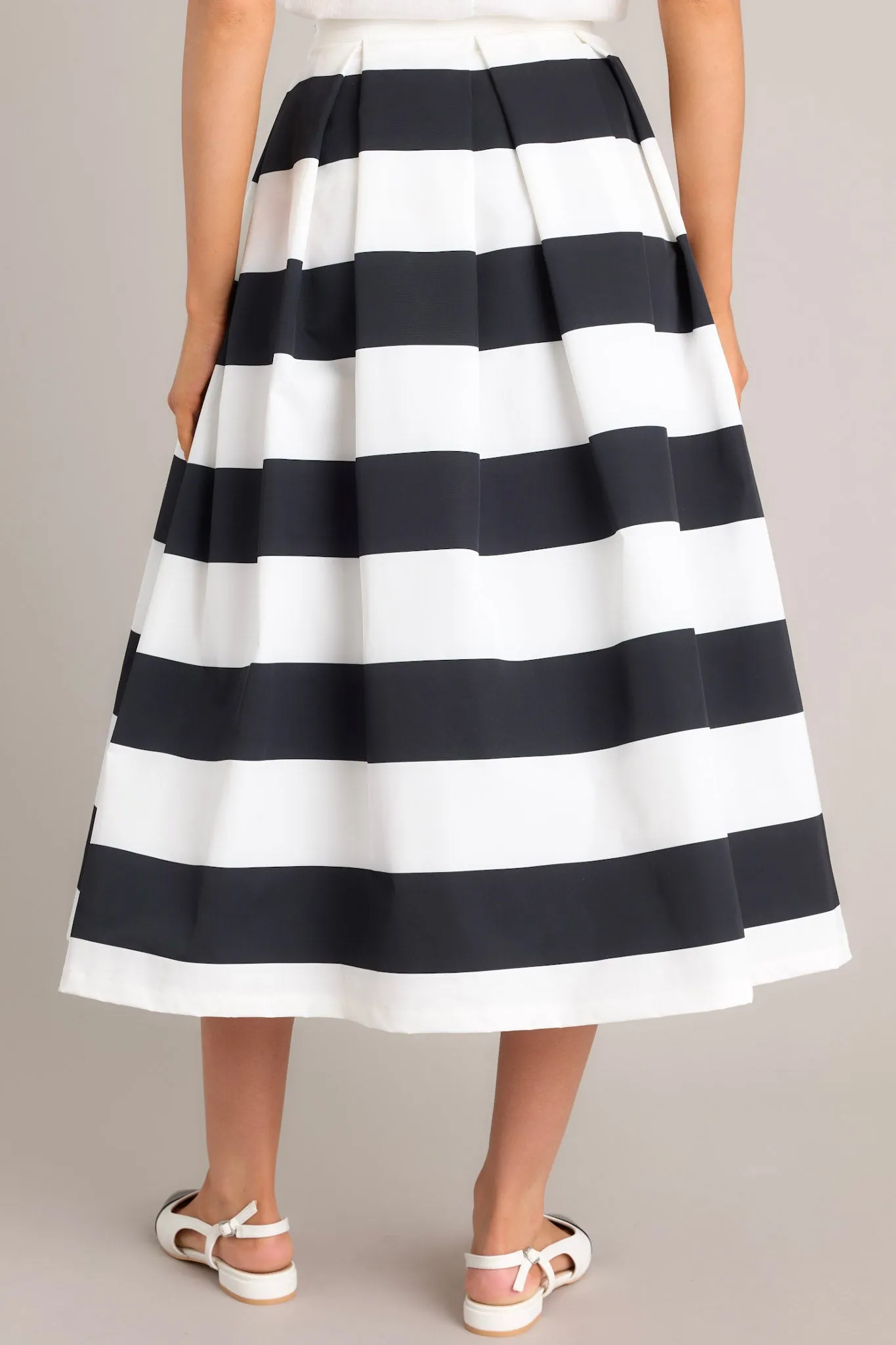 Memories in Focus Black & White Midi Skirt