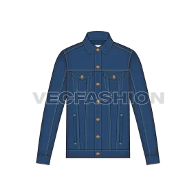 Mens Classic Denim Vector Jacket