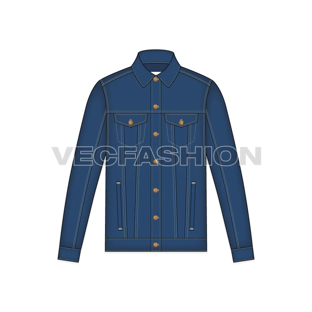 Mens Classic Denim Vector Jacket