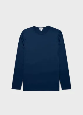 Men's Classic Long Sleeve T-shirt in Naval Blue