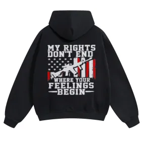 Mens Vintage My Rights Don't End Hoodies