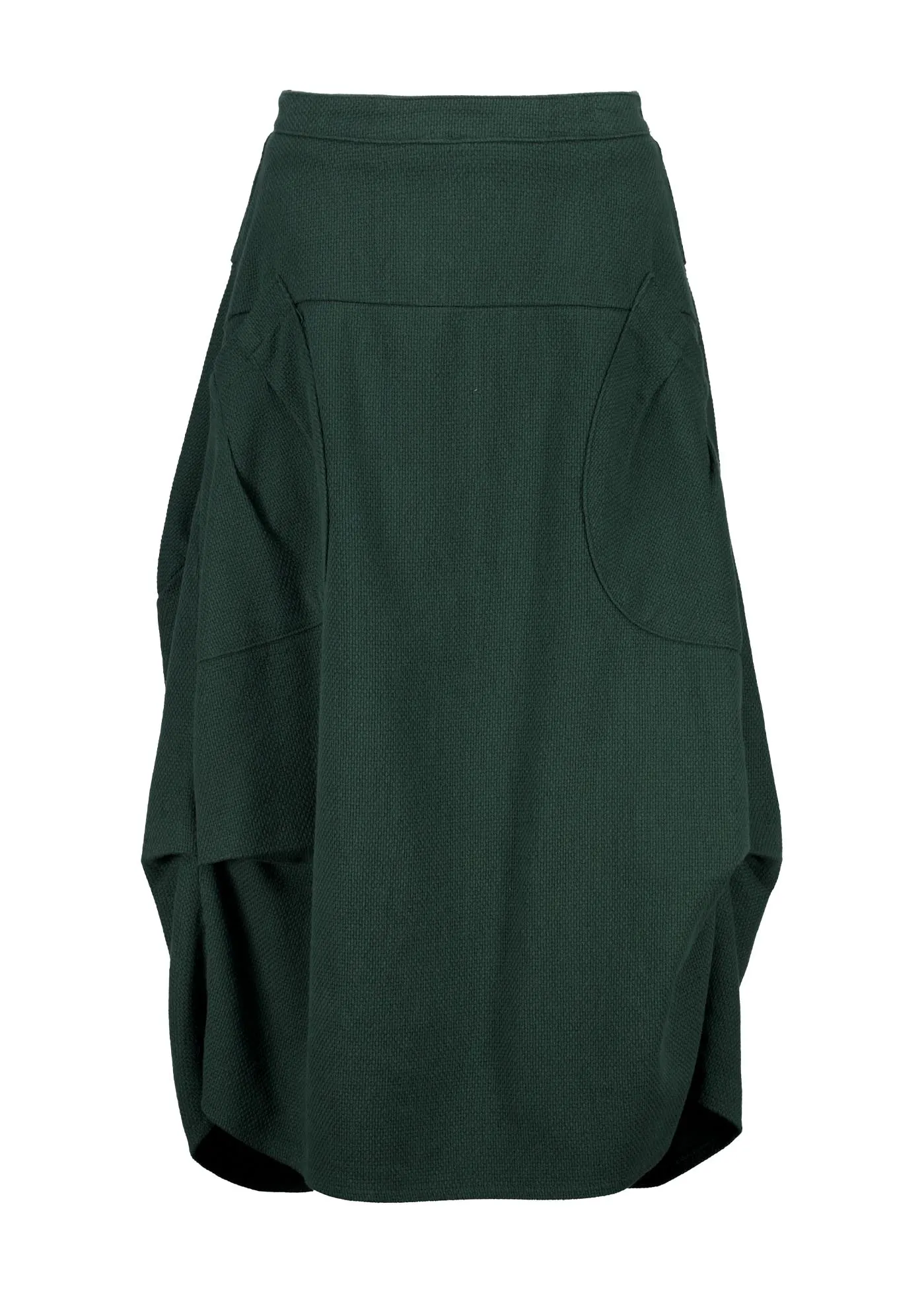 Milwaukee Foundry Skirt Bottle Green in Textured Cotton