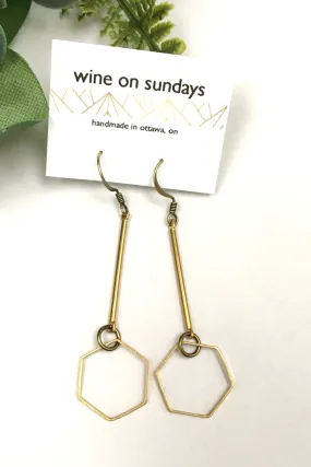 Minimalist Hexagonal Dangling Earrings