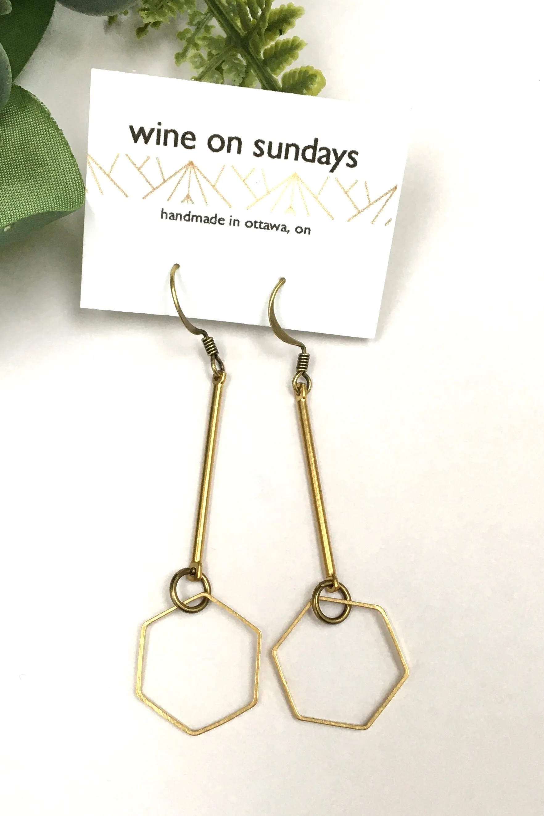 Minimalist Hexagonal Dangling Earrings