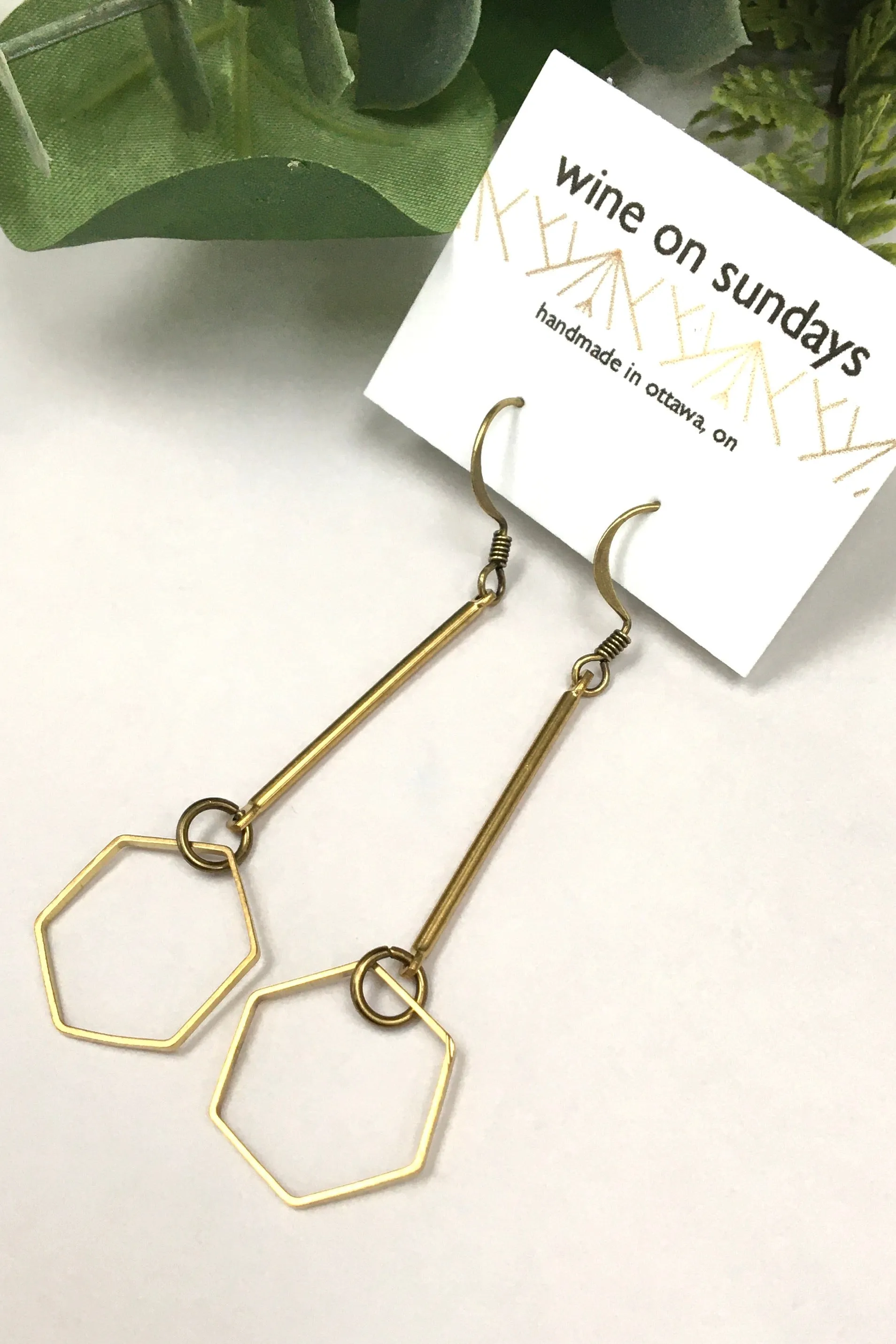 Minimalist Hexagonal Dangling Earrings