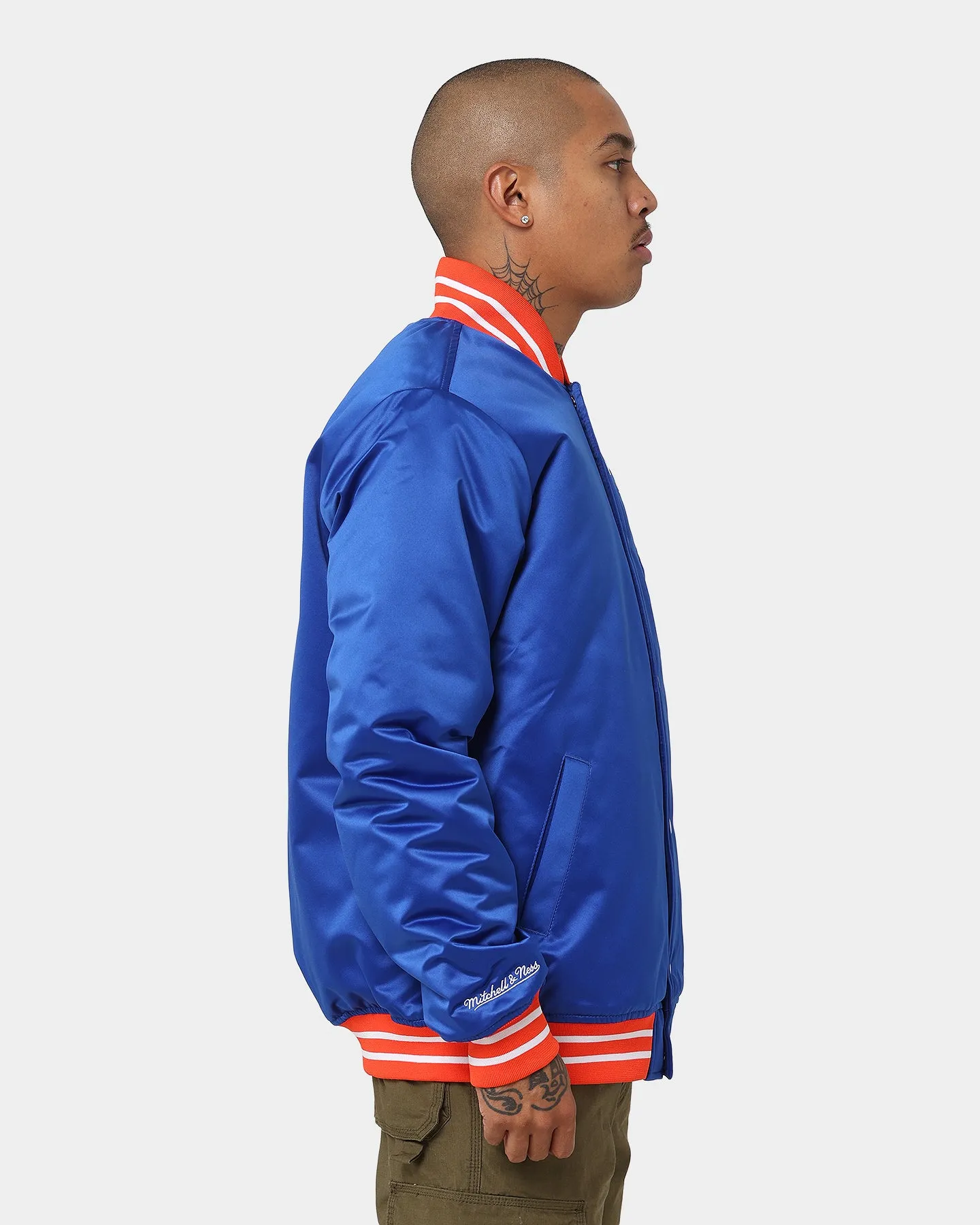 Mitchell & Ness New York Knicks Heavyweight Satin Jacket Royal