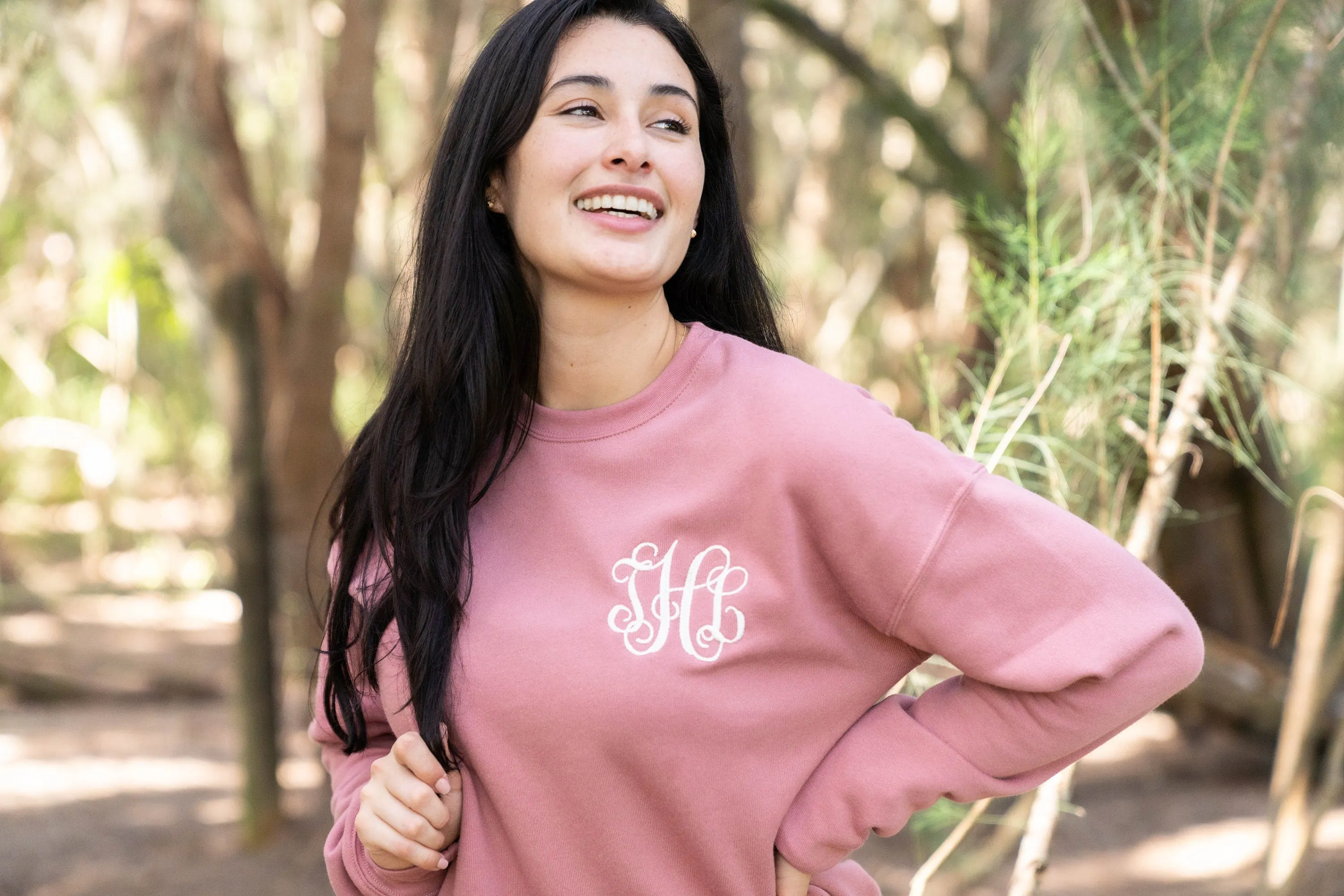 Monogram Bella Canvas Sweatshirt Embroidered for Women