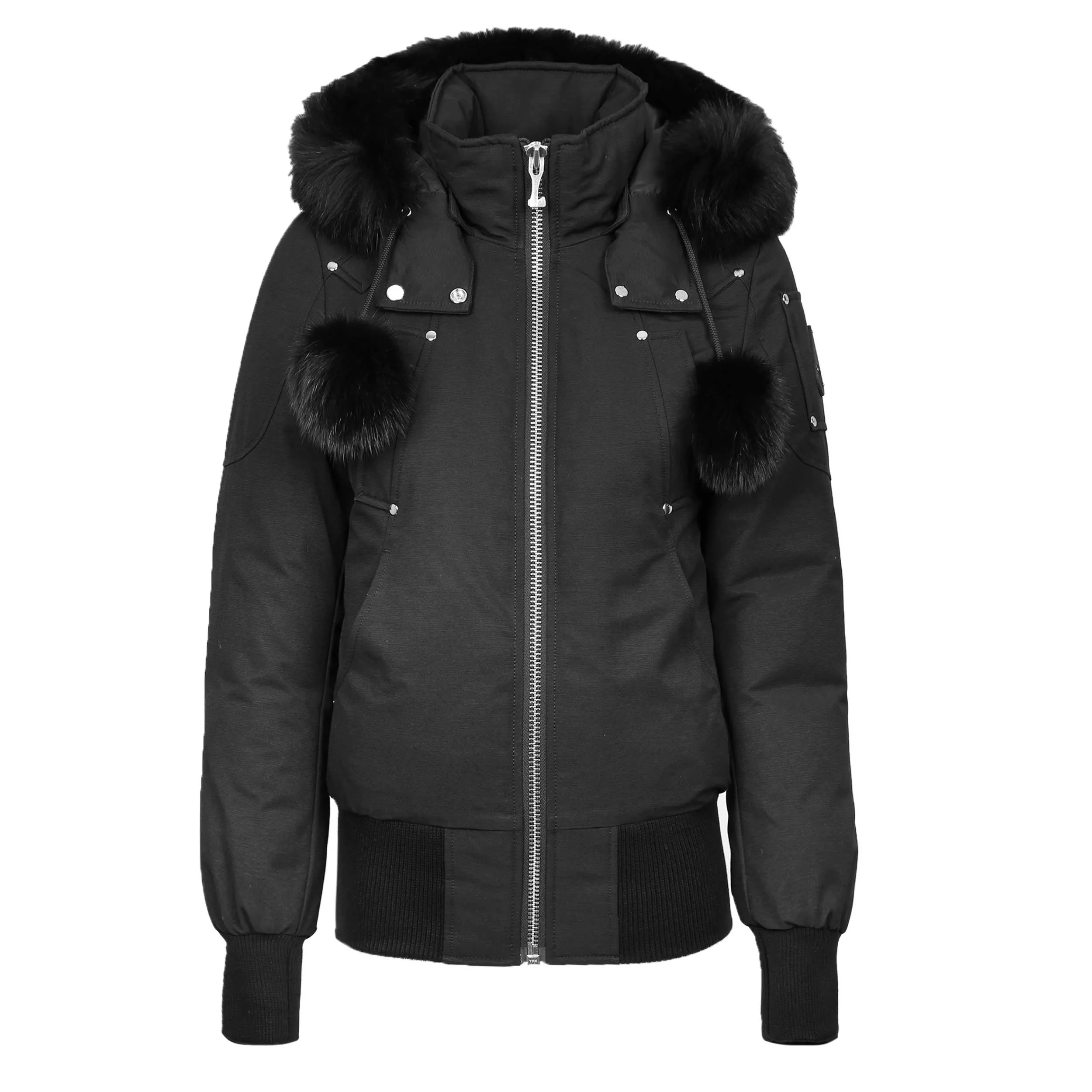 Moose Knuckles Debbie Ladies Bomber Jacket in Black