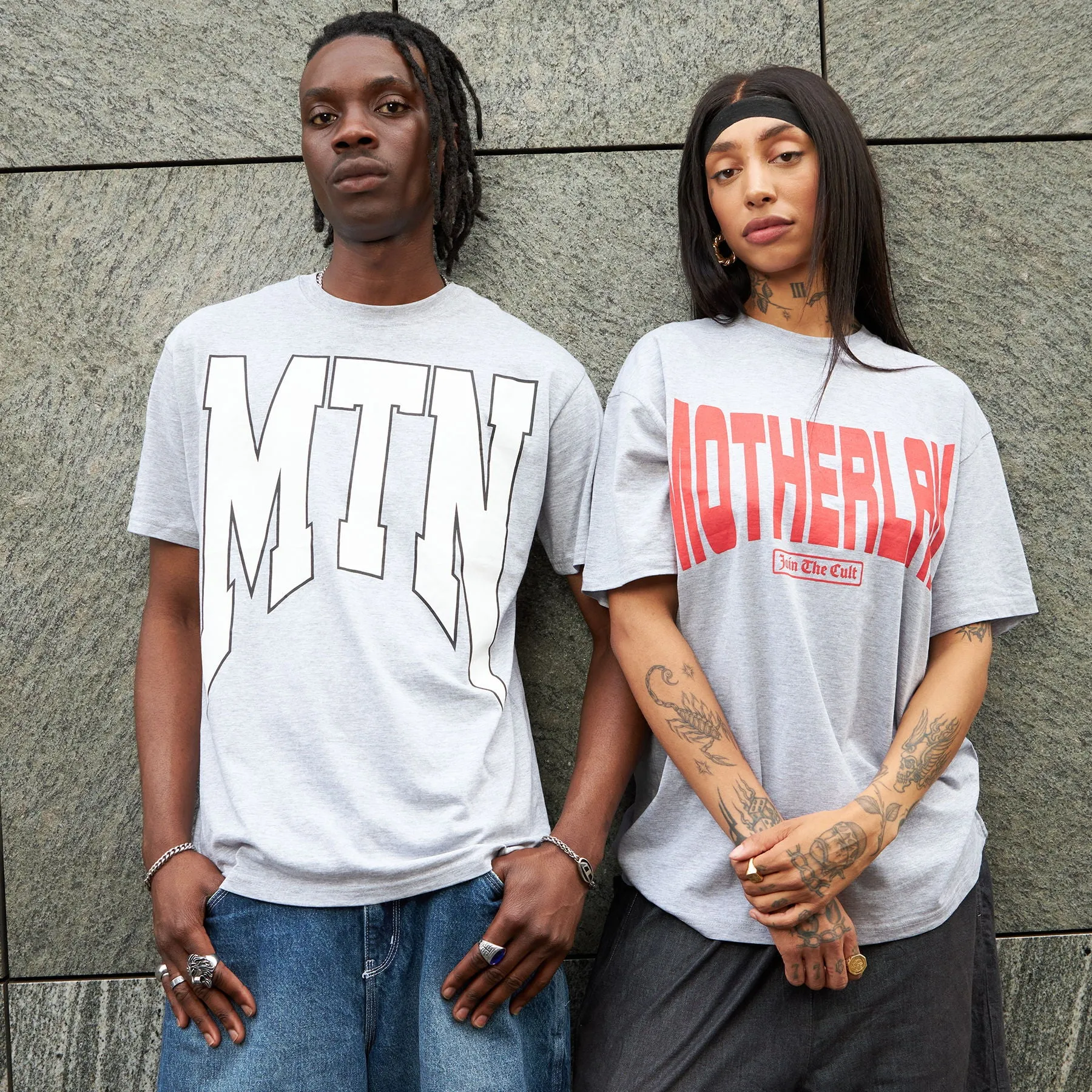 Motherlan MTN Pinch Logo Tee 'Grey'