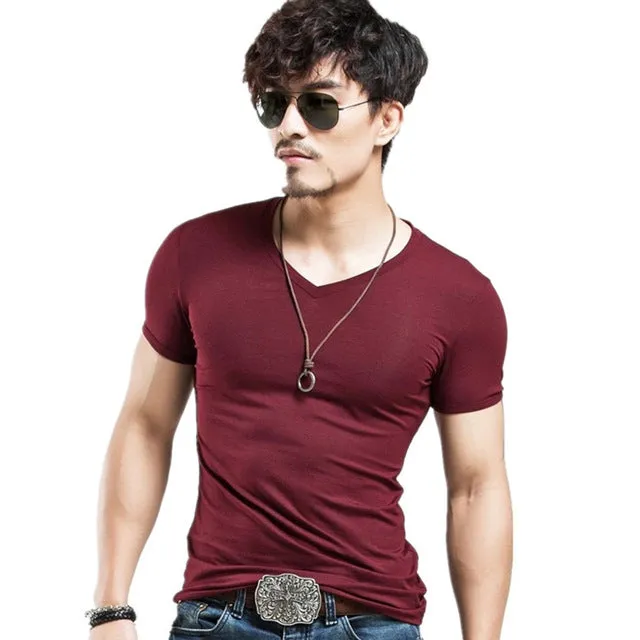 MRMT Brand V Neck Men's Fitted T Shirt