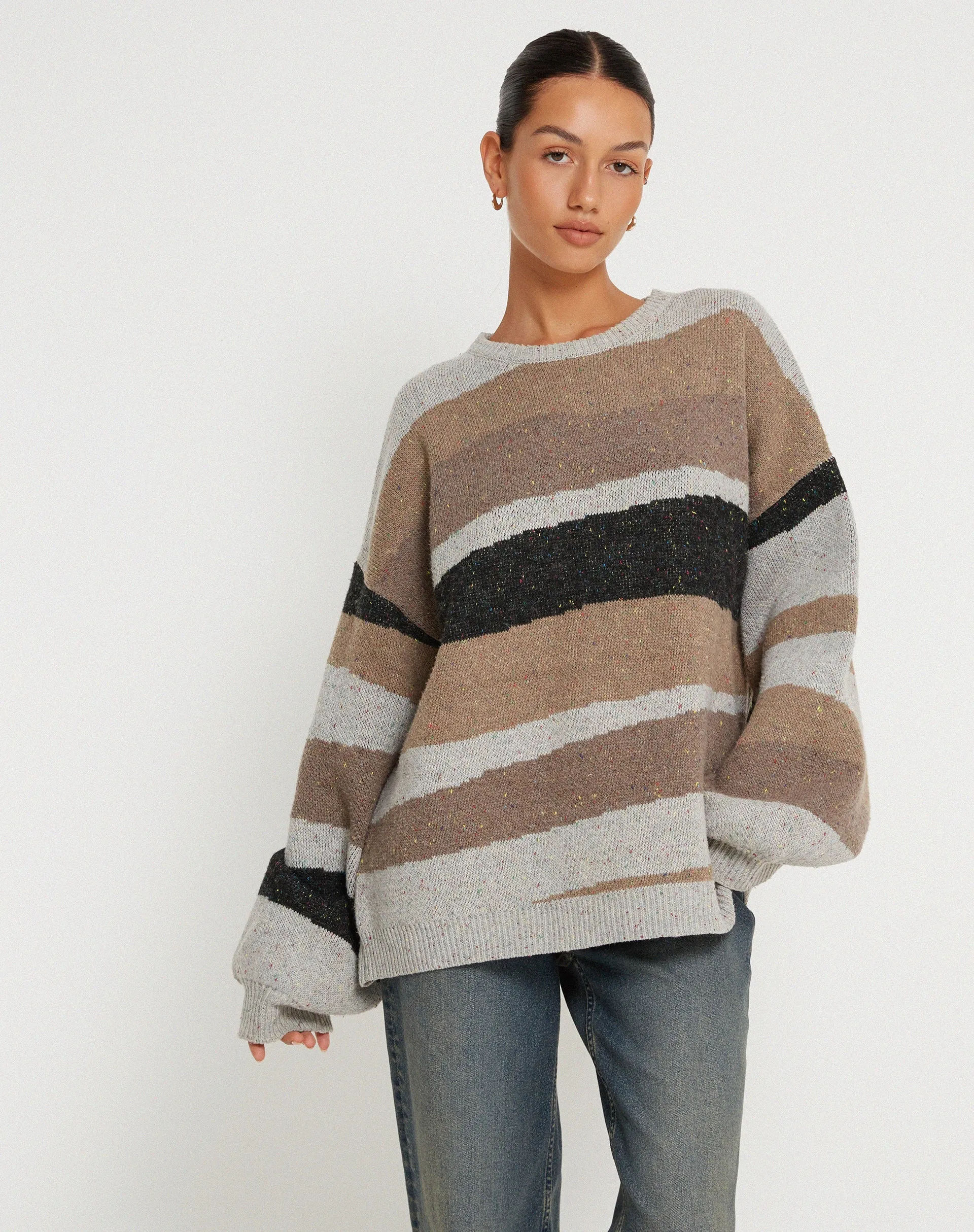 Namari Jumper in Abstract Grey and Tan