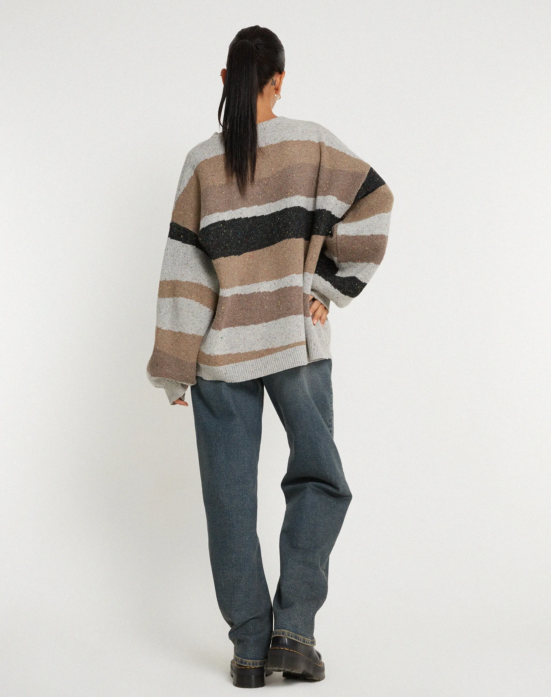 Namari Jumper in Abstract Grey and Tan