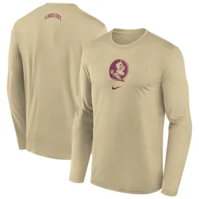 Nike Men's Seminole Logo Dri-fit Long Sleeve Basketball Shoot Shirt - Vegas Gold