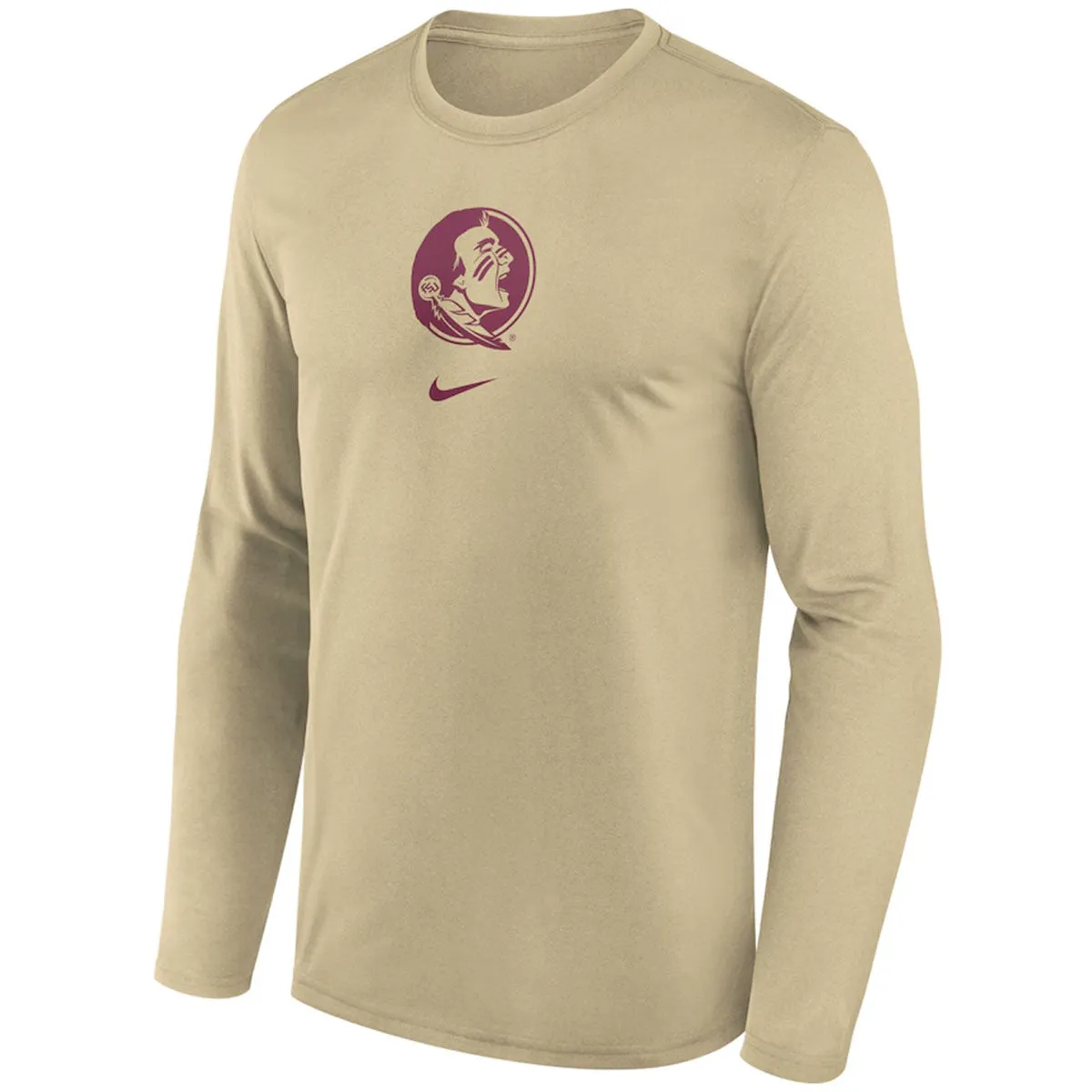 Nike Men's Seminole Logo Dri-fit Long Sleeve Basketball Shoot Shirt - Vegas Gold