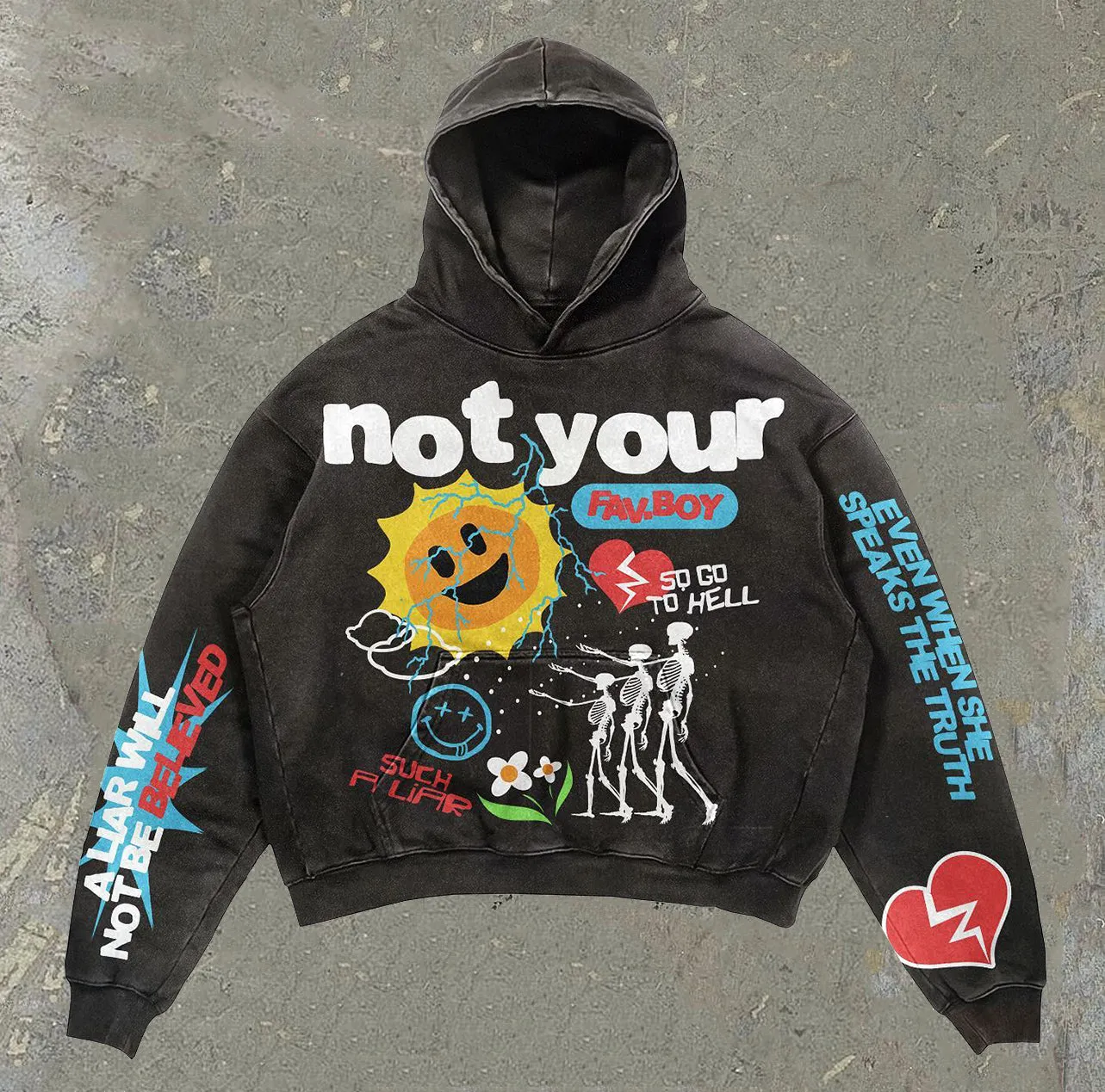 Not Your Favorite Printed Casual Street Hoodie