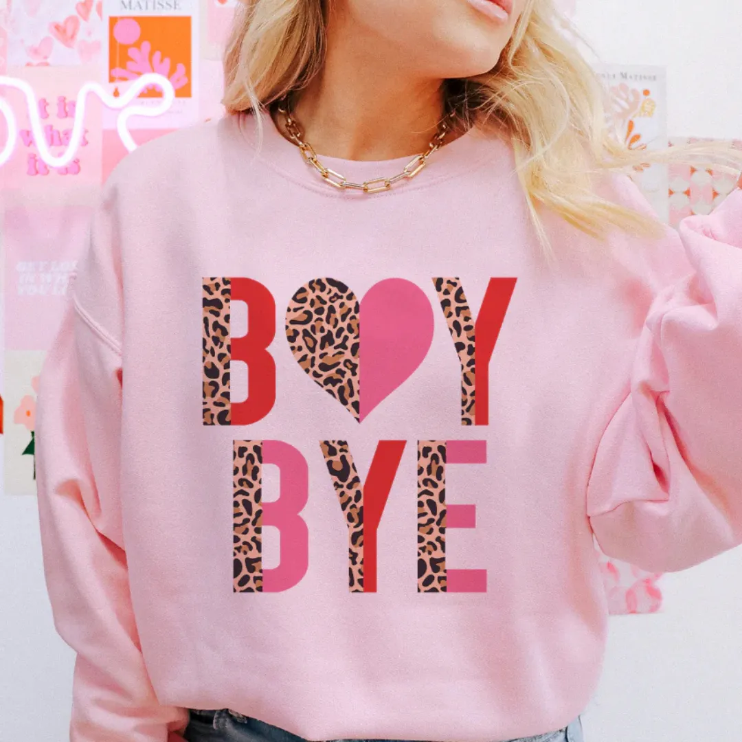 Online Exclusive | Boy Bye Cheetah and Color Block Graphic Sweatshirt in Pink