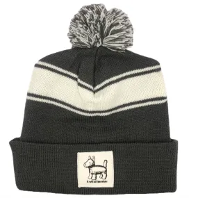 Overwhelmed Dog Winter Hat - White Stripe