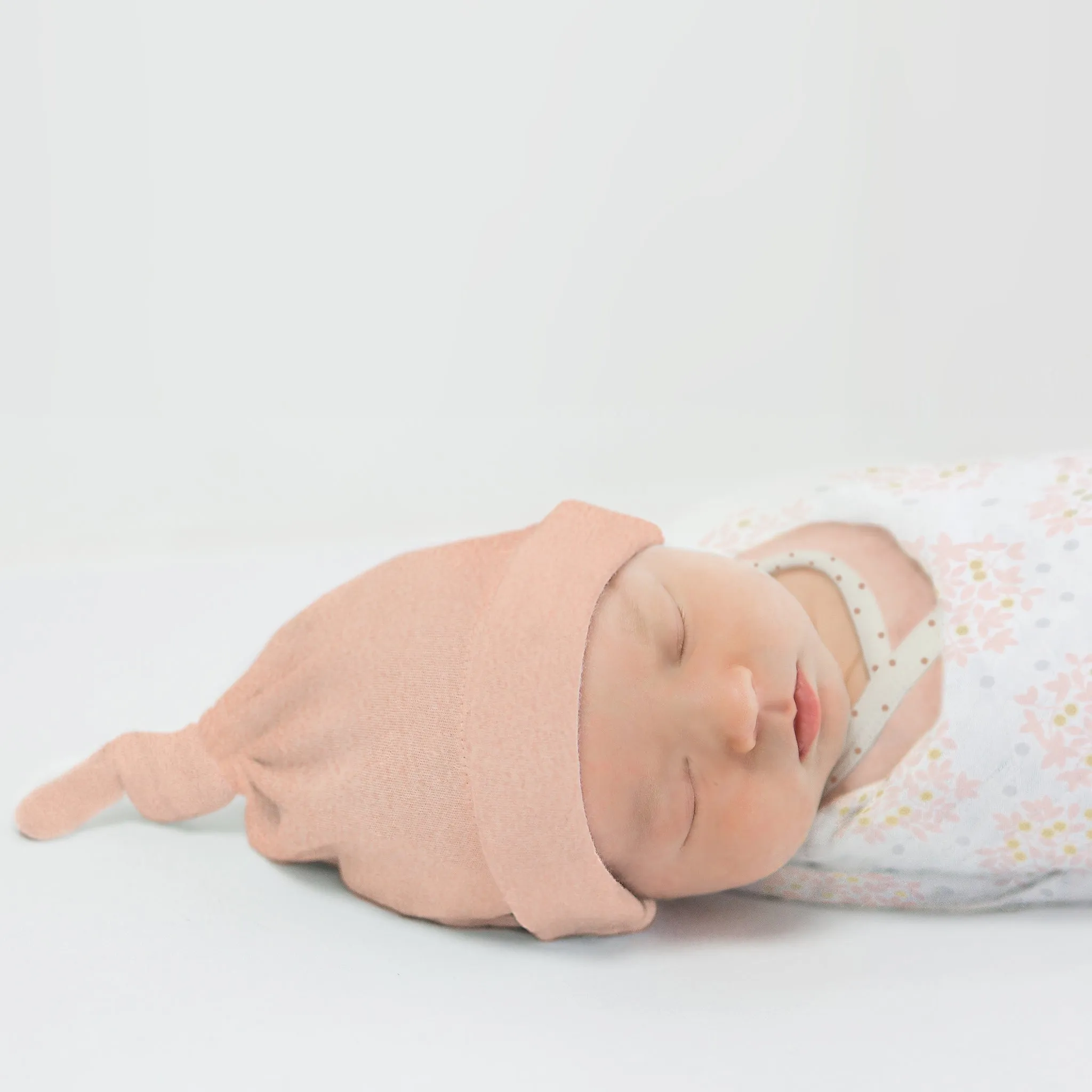 Pajama Gown and Hat Gift Set - Heathered Peach Blush