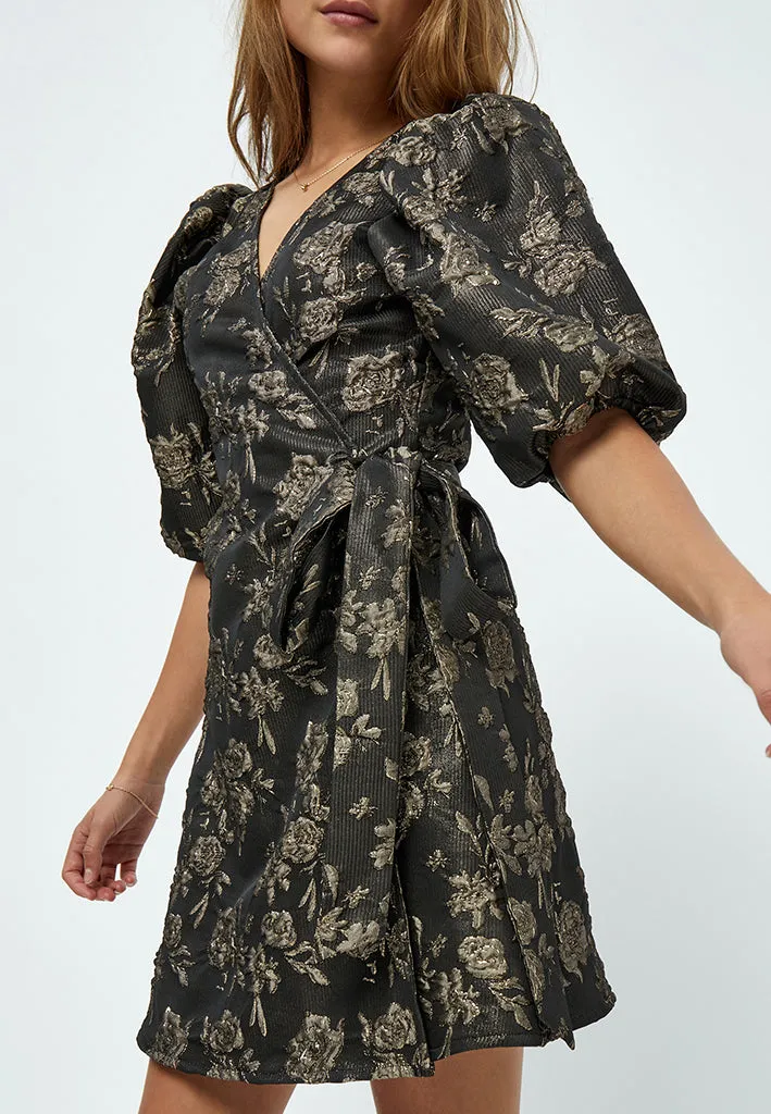 PCHatisha Wrap Dress - Black Print