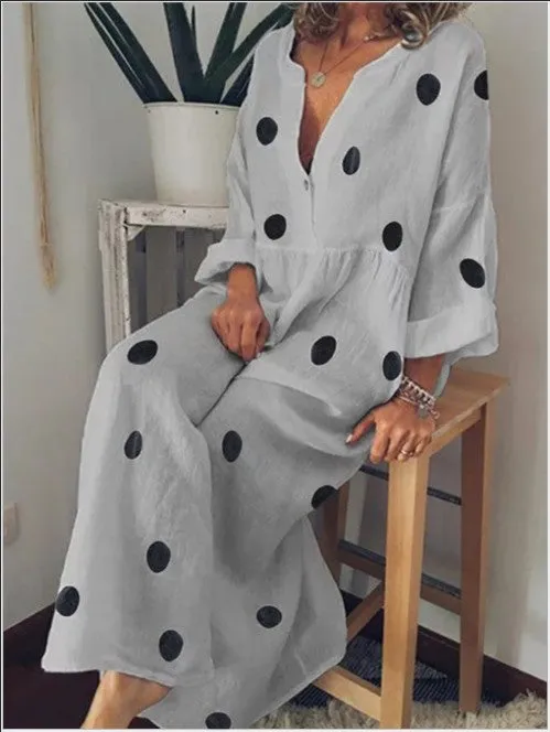 Polka Dot Kaftan Dress