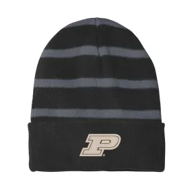 Purdue Striped Beanie - Black/Iron Grey