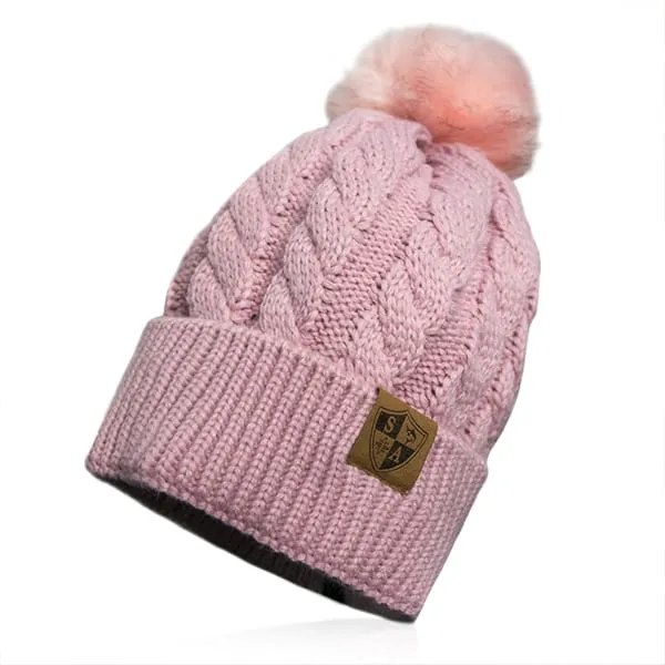 SA Beanie | Rose Fur Pom