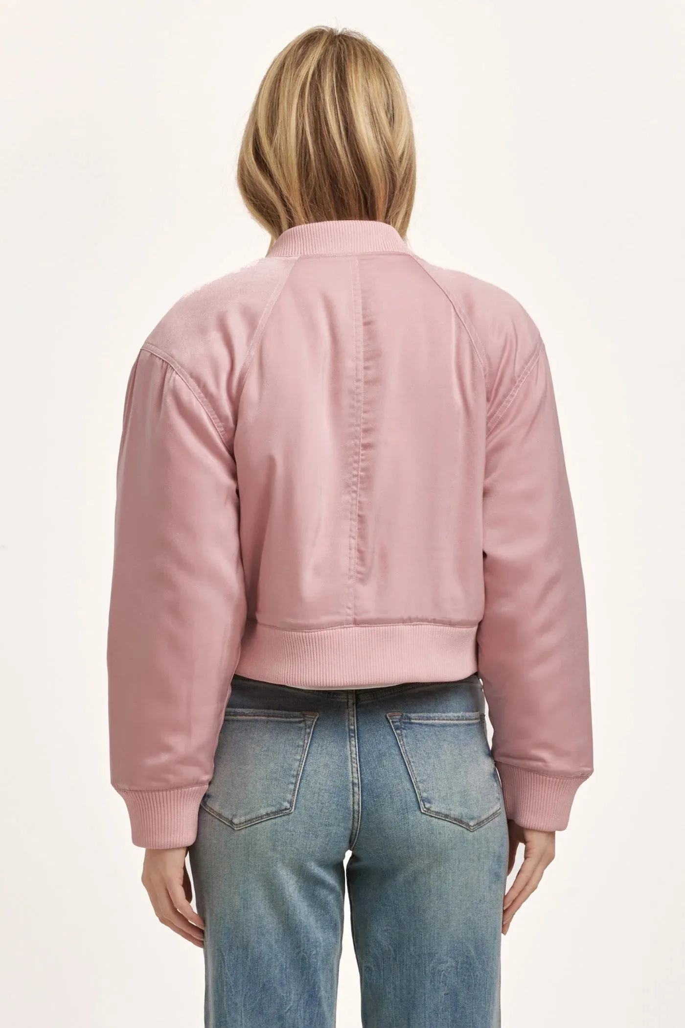 Samaria Relaxed Bomber Jacket - Satin Pink