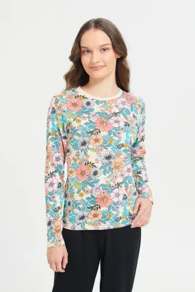 Senior Girls Multicolour Floral Print T-Shirt