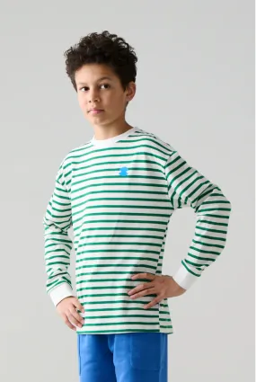 Sherif Pepe Long Sleeve Stripe Tee Green/White