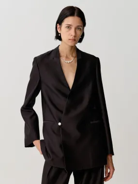 SILKINC Gentle Collarless Silk Suit Jacket