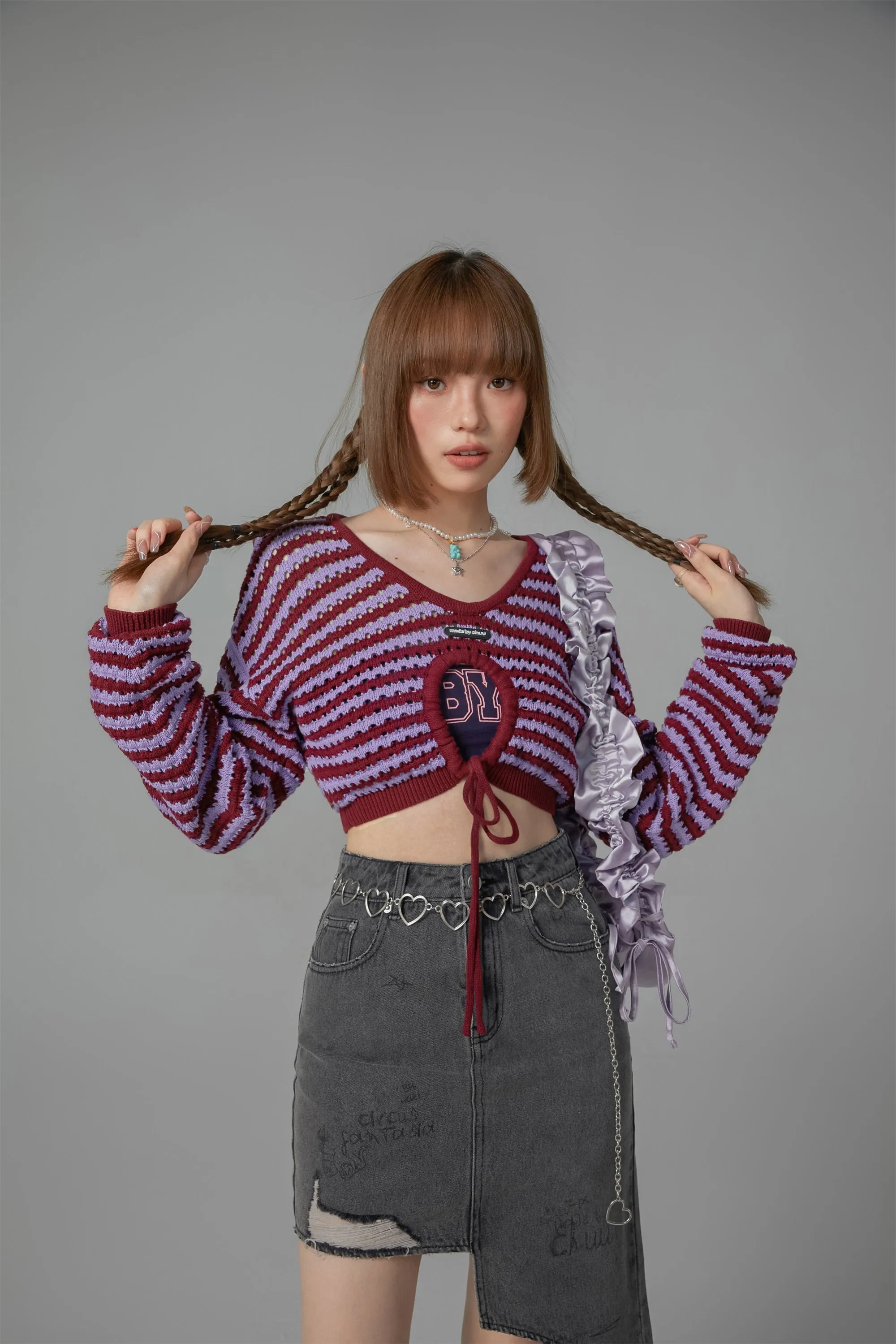 Stripe Knit Bolero Top