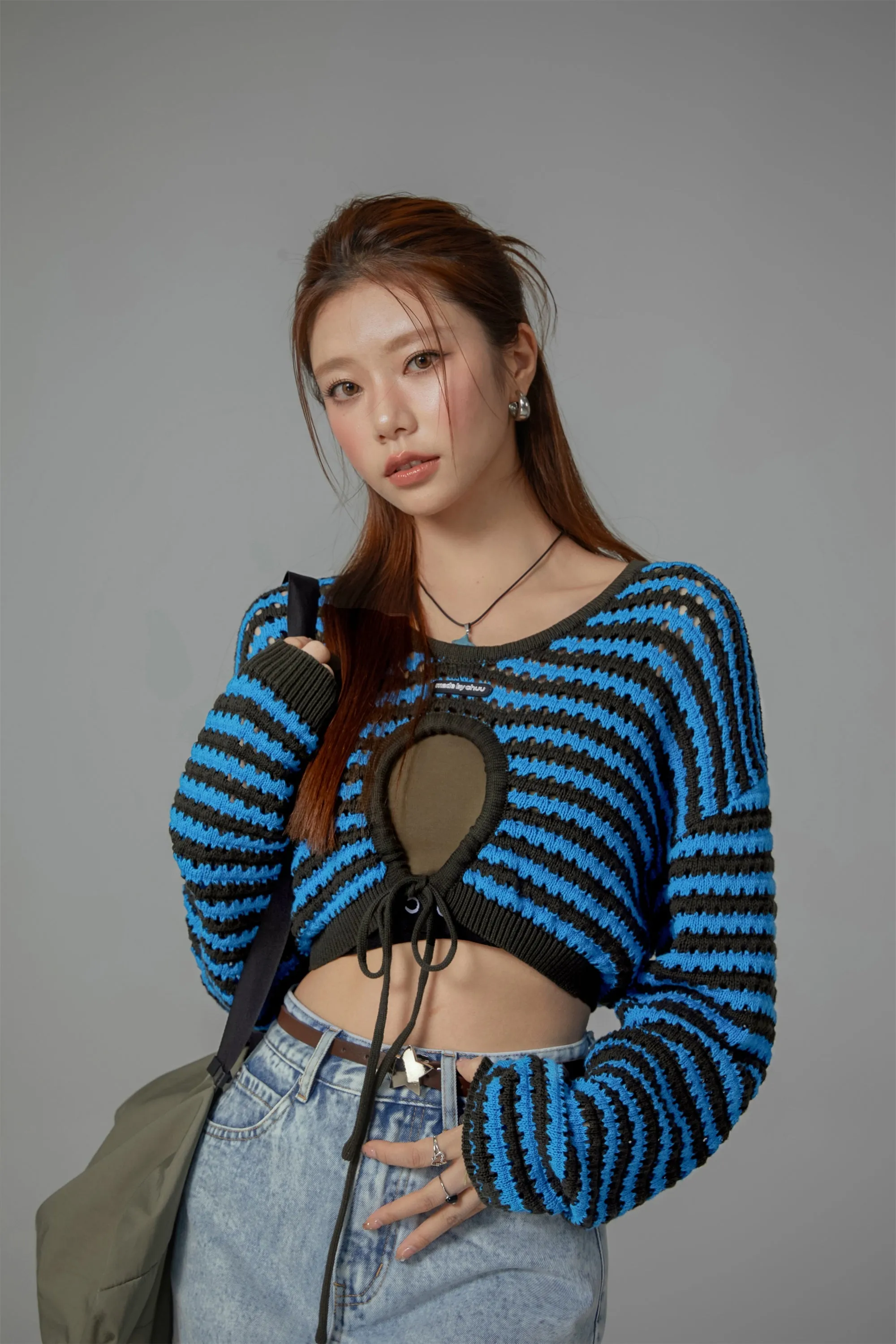 Stripe Knit Bolero Top