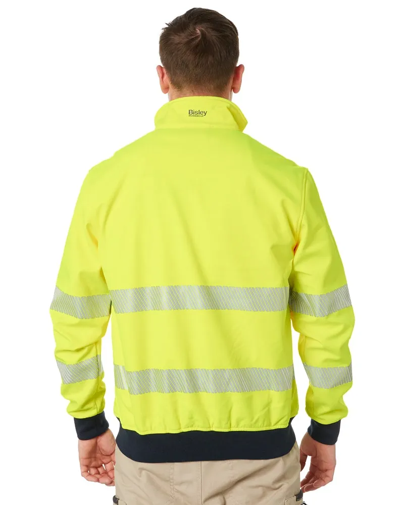 Taped Hi Vis Soft Shell Bomber Jacket - Yellow