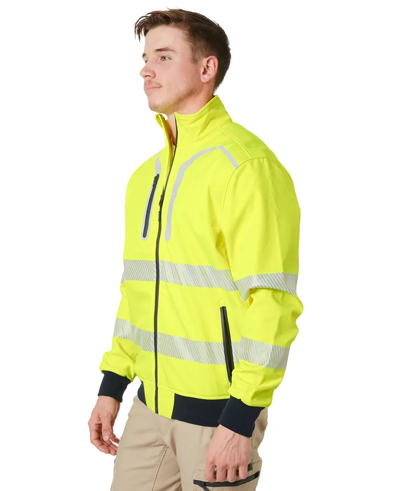 Taped Hi Vis Soft Shell Bomber Jacket - Yellow