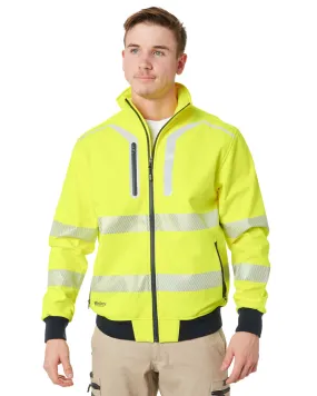 Taped Hi Vis Soft Shell Bomber Jacket - Yellow