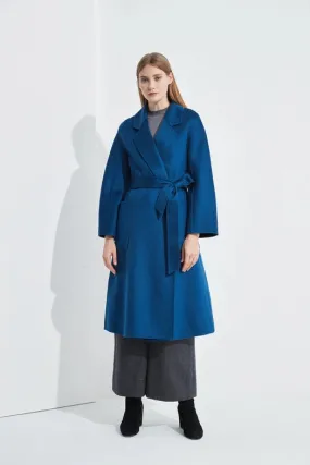 The Classic Wrap Coat Royal Blue