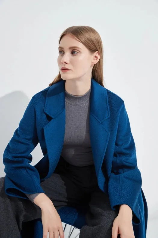 The Classic Wrap Coat Royal Blue