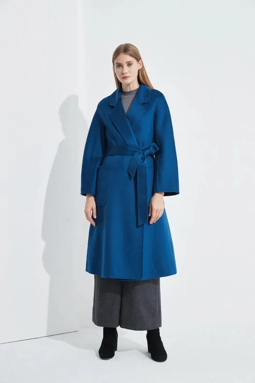 The Classic Wrap Coat Royal Blue