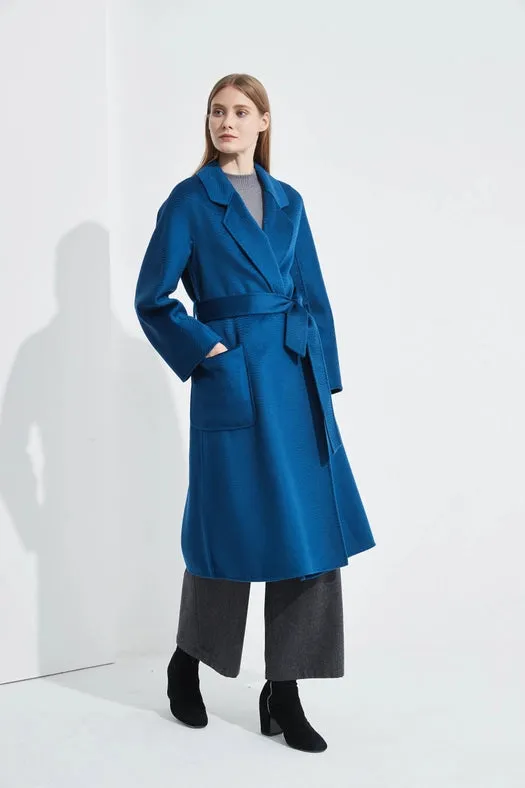 The Classic Wrap Coat Royal Blue