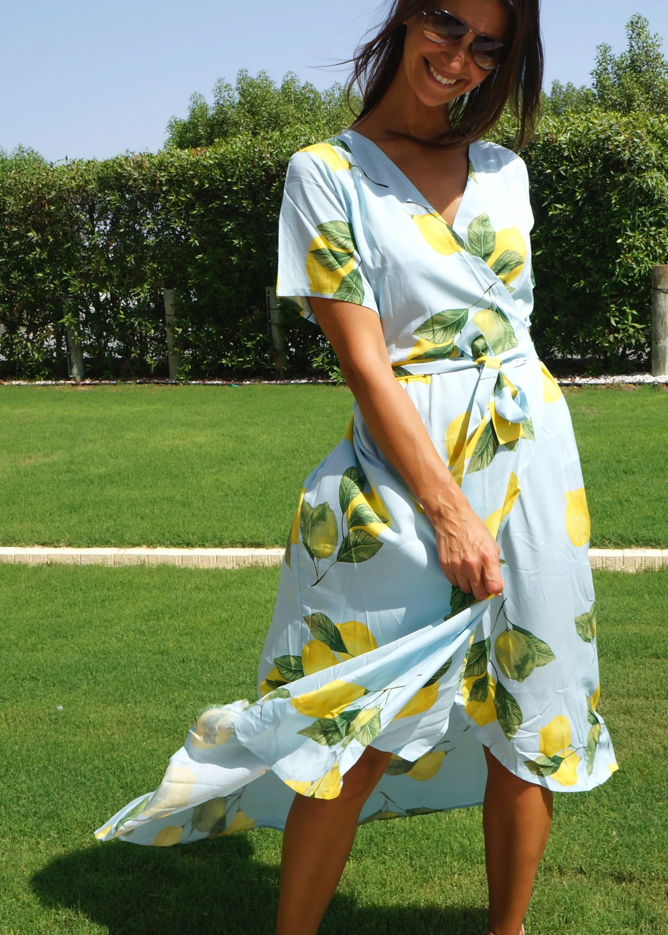 The Maxi Wrap Dress - Sky Lemons