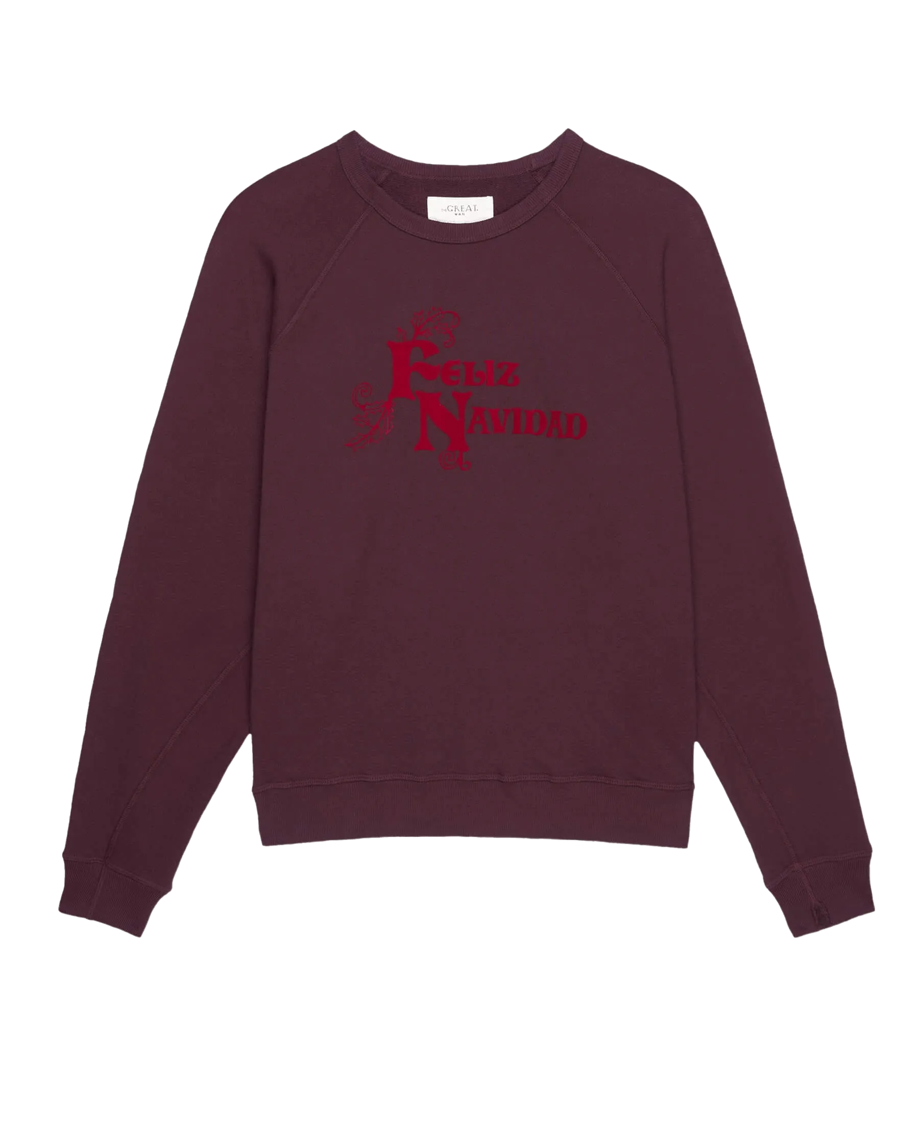 The Men's College Sweatshirt. Graphic -- Mulled Wine with Feliz Navidad Graphic