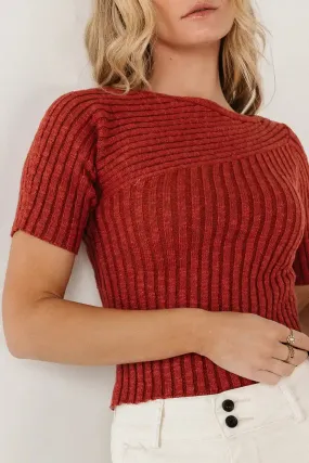 Toni Sweater Top in Brick - FINAL SALE