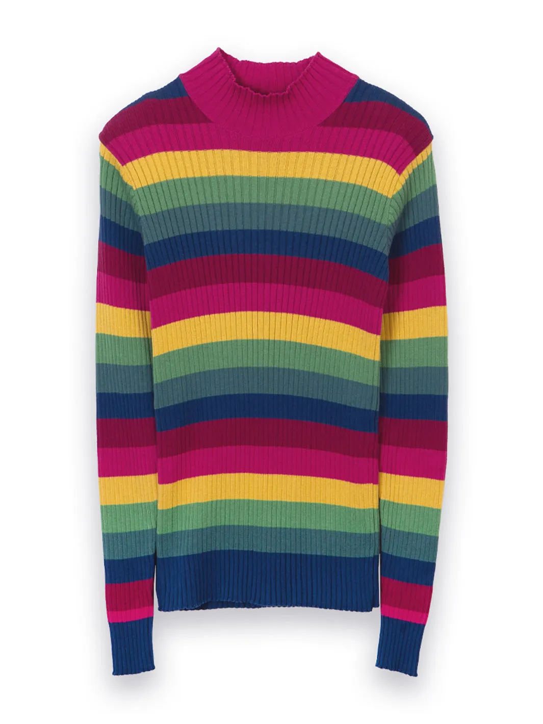 Trigon turtle neck knit top rainbow