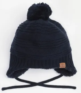 Unisex Cotton Knit Winter Hat - Navy | CALIKIDS