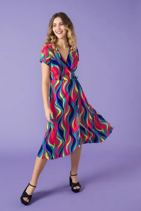 VALERIA WRAP DRESS (MULTI)