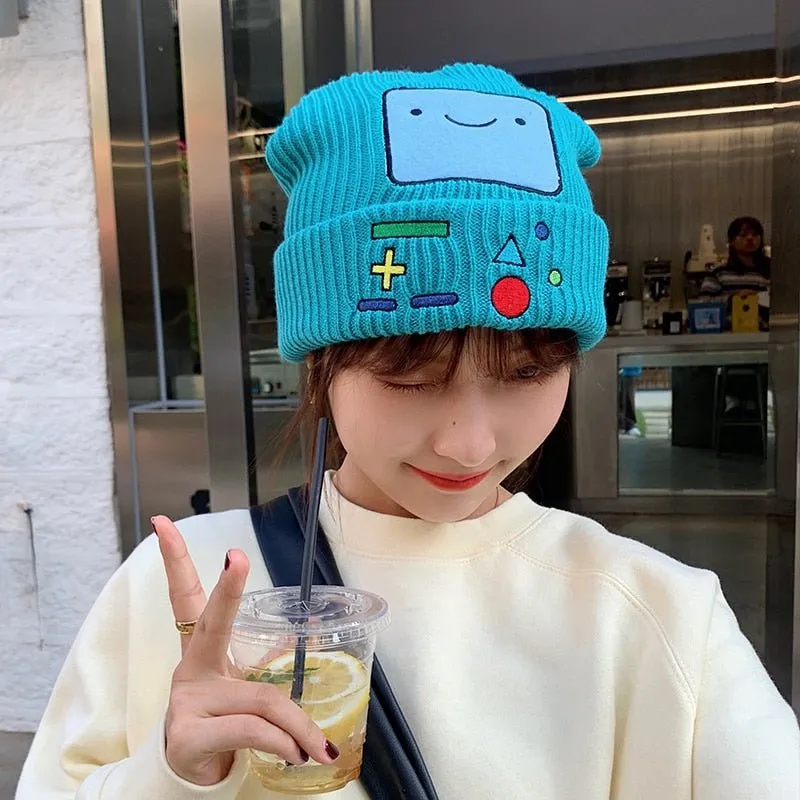 Video Game Beanie With Cute Happy Face