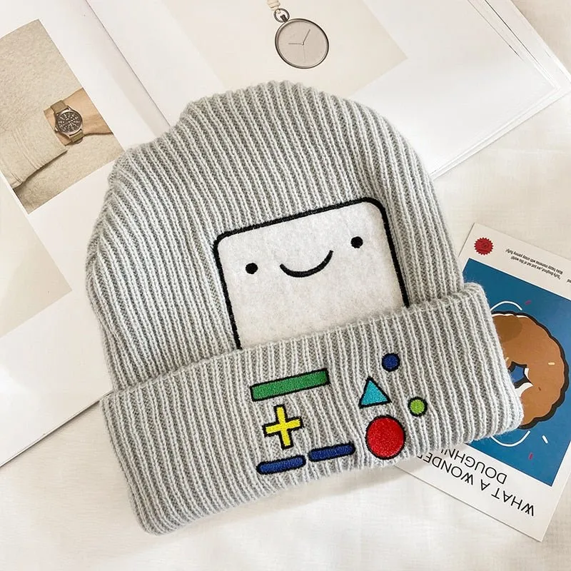 Video Game Beanie With Cute Happy Face