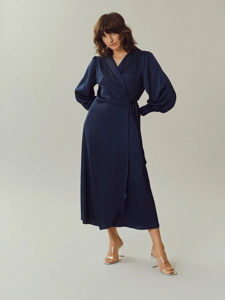 Vienna Wrap Dress (Navy)